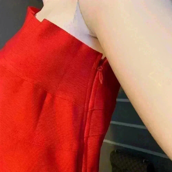 WOW Couture Women's Sweetheart Block RED Bandage Dress Size Large - Picture 7 of 11